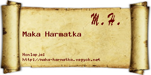 Maka Harmatka névjegykártya